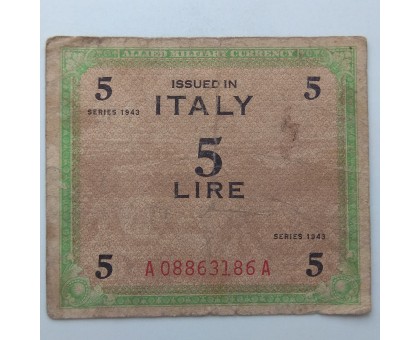 Италия 5 лир 1943