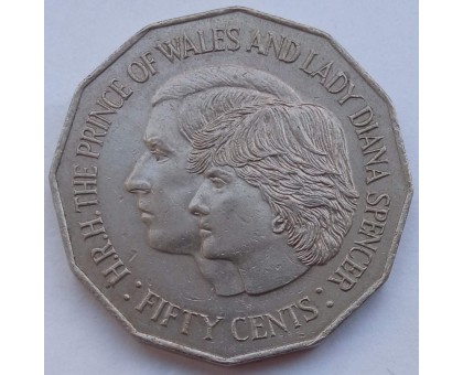 Австралия 50 центов 1981. Свадьба принца Чарльза и леди Дианы