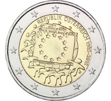 Австрия 2 евро 2015. 30 лет флагу Европейского союза
