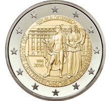 Австрия 2 евро 2016. 200 лет Национальному банку
