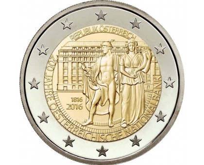 Австрия 2 евро 2016. 200 лет Национальному банку