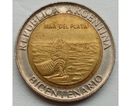 Аргентина 1 песо 2010. 200 лет Аргентине - Мар-дель-Плата