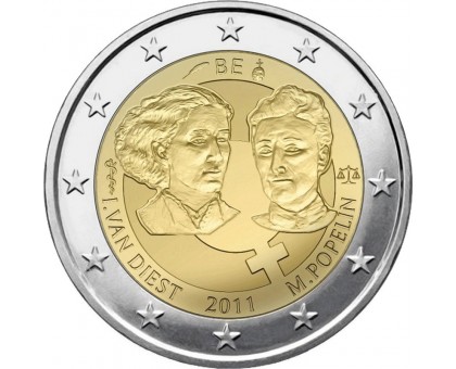 Бельгия 2 евро 2011. 100 лет Международному женскому дню