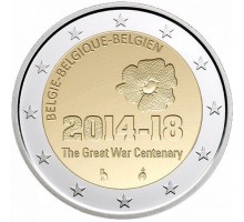 Бельгия 2 евро 2014. 100 лет начала Первой Мировой войны