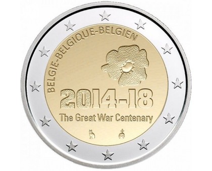 Бельгия 2 евро 2014. 100 лет начала Первой Мировой войны