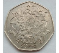 Великобритания 50 пенсов 1998. 25 лет присоединению Великобритании к Евросоюзу
