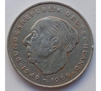 Германия (ФРГ) 2 марки 1970-1987. Теодор Хойс, 20 лет Федеративной Республике (1949-1969)