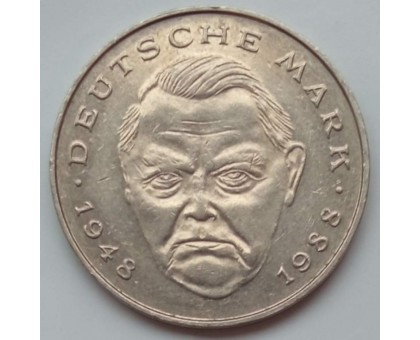 Германия (ФРГ) 2 марки 1988-2001. Людвиг Эрхард, 40 лет Федеративной Республике (1948-1988)