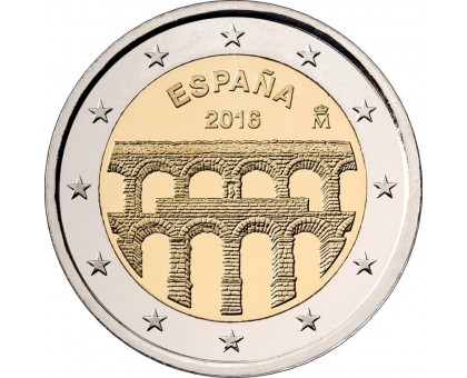 Испания 2 евро 2016. ЮНЕСКО - Акведук в Сеговии