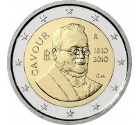 Италия 2 евро 2010. 200 лет со дня рождения Камилло Бенсо ди Кавура