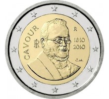 Италия 2 евро 2010. 200 лет со дня рождения Камилло Бенсо ди Кавура