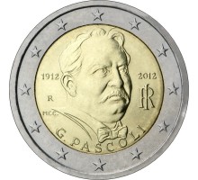 Италия 2 евро 2012. 100 лет со дня смерти Джованни Пасколи