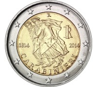 Италия 2 евро 2014. 200 лет со дня основания Карабинеров