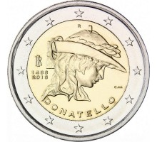 Италия 2 евро 2016. 550 лет со дня смерти Донателло