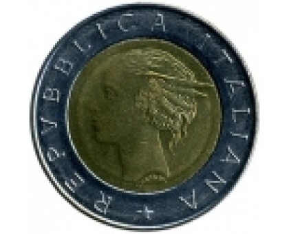Италия 500 лир 1993. 100 лет Банку Италии