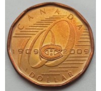 Канада 1 доллар 2009. 100 лет хоккейного клуба Монреаль Канадиенс