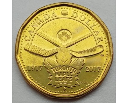 Канада 1 доллар 2017. 100 лет хоккейному клубу Торонто