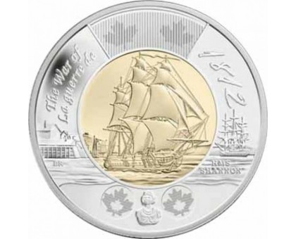 Канада 2 доллара 2012. Война 1812 года - Фрегат «Шеннон»