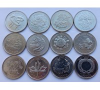 Канада 25 центов 2000. Миллениум. Набор 12 монет