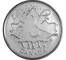 Канада 25 центов 2002. День Канады - Кленовый лист