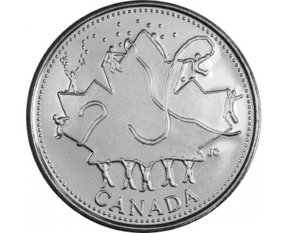 Канада 25 центов 2002. День Канады - Кленовый лист