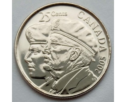 Канада 25 центов 2005. Год Ветеранов