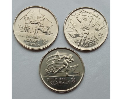 Канада 25 центов 2009. Спорт. Набор 3 монеты