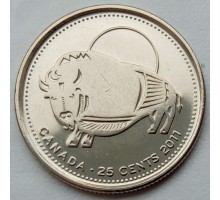 Канада 25 центов 2011. Природа Канады - Бизон