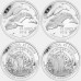 Канада 25 центов 2013. 100 лет Канадской арктической экспедиции. Набор 4 монеты Матовые + Глянцевые