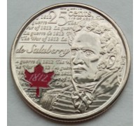 Канада 25 центов 2013. Война 1812 года - Шарль де Салаберри (цветная)