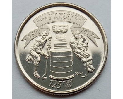 Канада 25 центов 2017. 125 лет Кубку Стенли