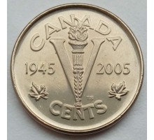 Канада 5 центов 2005. 60 лет победы во Второй Мировой войне
