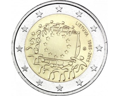 Литва 2 евро 2015. 30 лет флагу Европейского союза