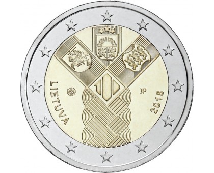 Литва 2 евро 2018. 100 лет независимости прибалтийских государств