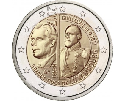 Люксембург 2 евро 2017. 200 лет со дня рождения герцога Виллема III