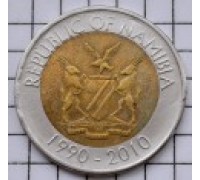 Намибия 10 долларов 2010. 20 лет Банку Намибии