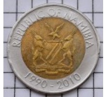 Намибия 10 долларов 2010. 20 лет Банку Намибии