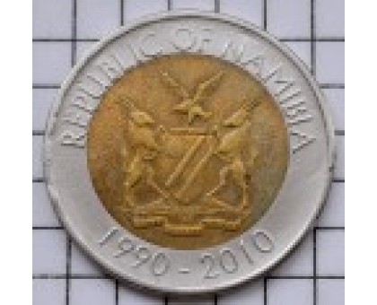 Намибия 10 долларов 2010. 20 лет Банку Намибии