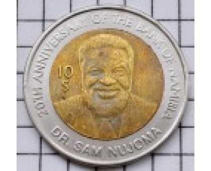Намибия 10 долларов 2010. 20 лет Банку Намибии