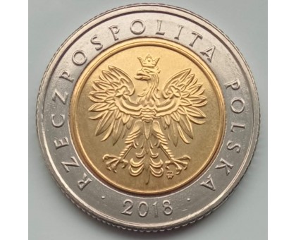 Польша 5 злотых 2018. 100 лет независимости