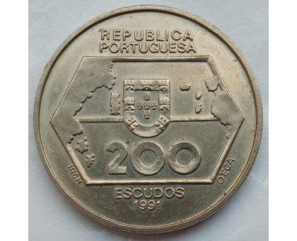 Португалия 200 эскудо 1991. Навигация на запад