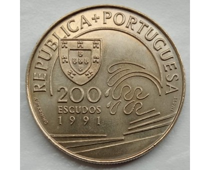 Португалия 200 эскудо 1991. Христофор Колумб в Португалии