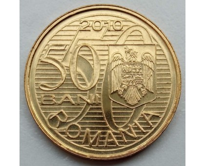 Румыния 50 бани 2010. 100 лет первому полету авиатора Аурела Влайка