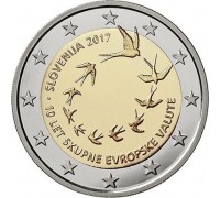 Словения 2 евро 2017. 10-я годовщина евро в Словении