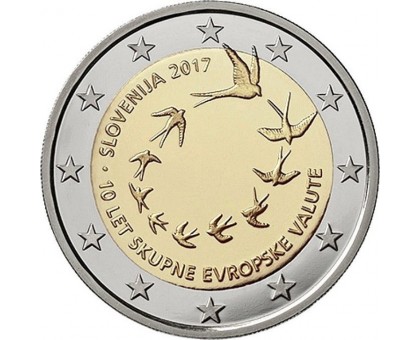 Словения 2 евро 2017. 10-я годовщина евро в Словении