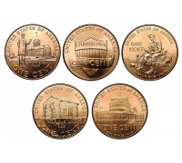США 1 цент 2009-2010  Жизнь Линкольна. Набор 5 монет