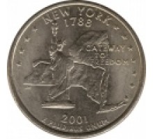США 25 центов 2001. Квотер Нью Йорк