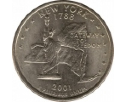 США 25 центов 2001. Квотер Нью Йорк