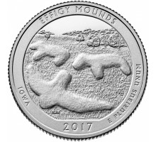 США 25 центов 2017. 36 парк Национальный памятник Эффиджи-Маундз
