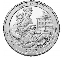 США 25 центов 2017. 39-й парк Национальный монумент острова Эллис